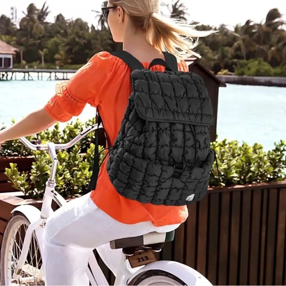 Quilted puffer backpack